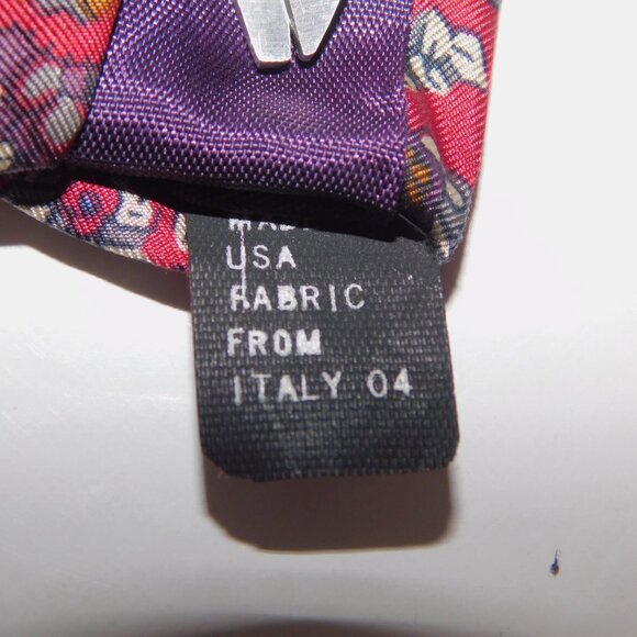 Geoffrey Beene Red Blue Purple Paisley Silk Neck Tie - Picture 5 of 10